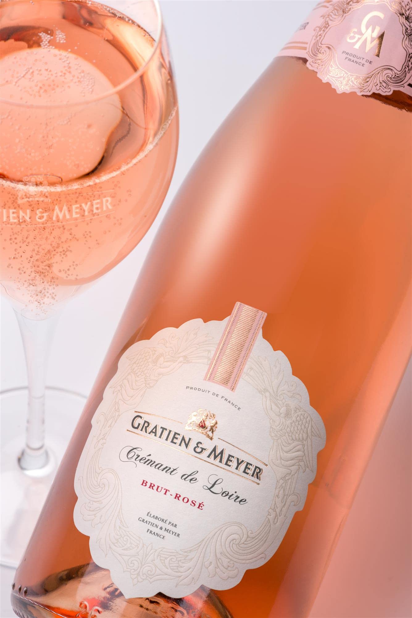 Gratien & Meyer Crémant de Loire Cuvée Diadem Brut Rosé (6 x 0,75 l) - Edler französischer Rosé-Schaumwein auf Champagner-Niveau, Traditionelle Flaschengärung, frisch fruchtig und zart-cremig