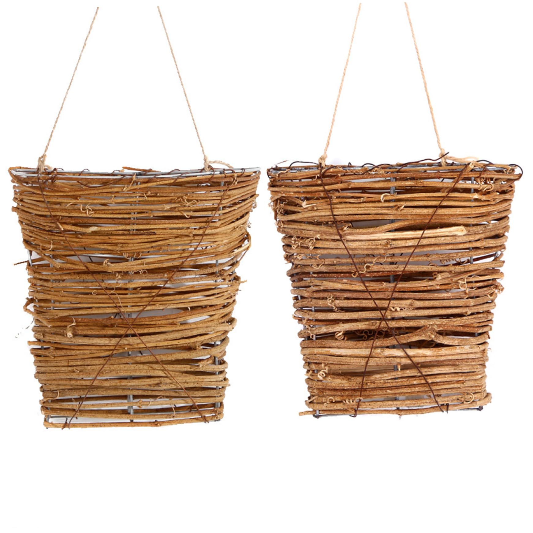 Panier de porte tissé lot de 2 pour rangement de fleurs et déco