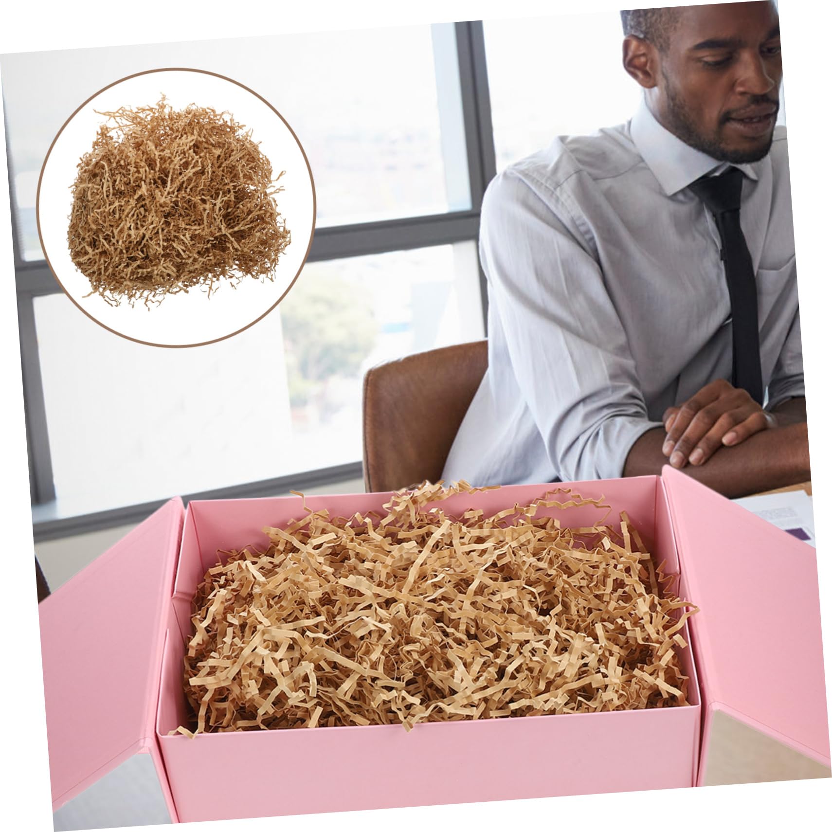 Füllmaterial aus Geschreddertem Papier 1 Beutel 500g Khaki | Geschenkbox und Geschenkkorb Deko, Papierfüllung für Muttertag und Geburtstag
