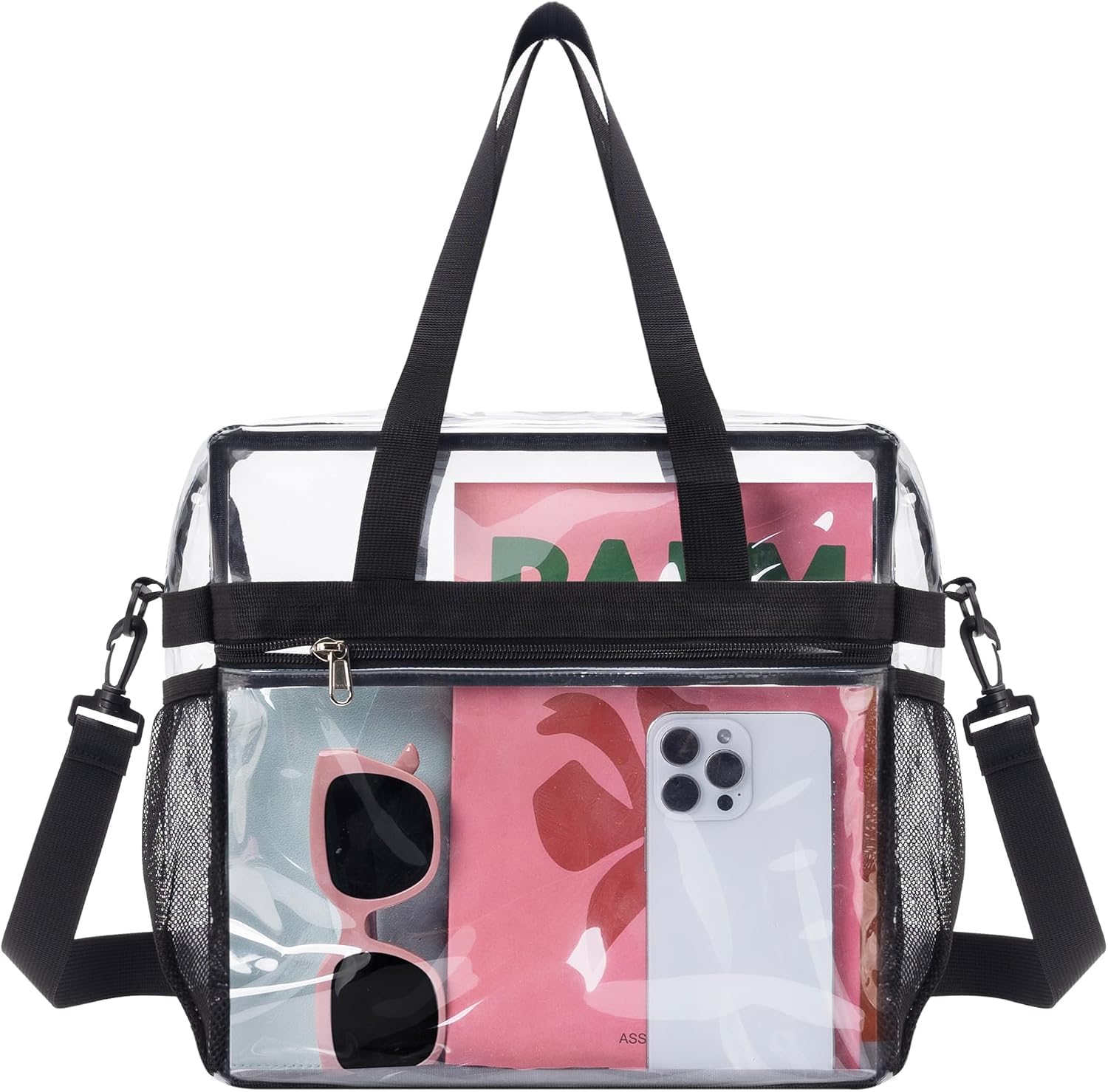 Clear Stadium Bag 12x12x6 Stadium Approved Tote bag with Removable Strap for Sports Events Concerts Festivals Work