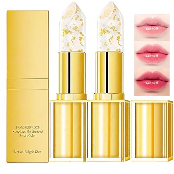 2PCs Color Changing Lipstick,Ph Adjusting Lipsticks, pH Adaptive Color-Changing Lipstick,Long Lasting 24 Hours Moisturizing Glossy Shine,Clear Lip stick for Women, Mothers Day Gifts for All Skin | Color-Changing