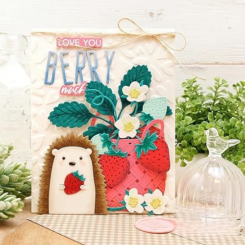 Miniatura 5 de Qoiseys Troqueles de metal de fresa para hacer tarjetas, plantillas de corte para álbumes de recortes, álbum de fotos, plantilla de estampado de