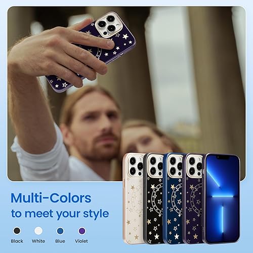 Miniatura 7 de ZCDAYE Magnetic Case for iPhone 13 Pro Max, Mystery Pentagram Star Pattern Phone Case Compatible with Magsafe, PC Back TPU Bumper Shockproof Cover