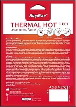 StopEver Thermal Hot Plus+ Heat Therapy Hot Compress Flaster – Muscle and Joint Relaxant (2x2 Pack) | Fast Effect with Exothermic Temperature Lasting 12 Hours | Heat Tape for Waist and Back Pain