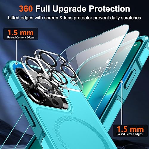 Miniatura 4 de SUPFINE Funda magnética para iPhone 13 Pro (compatible con MagSafe) (protección contra caídas de grado militar de 10 pies), 2X (protector de