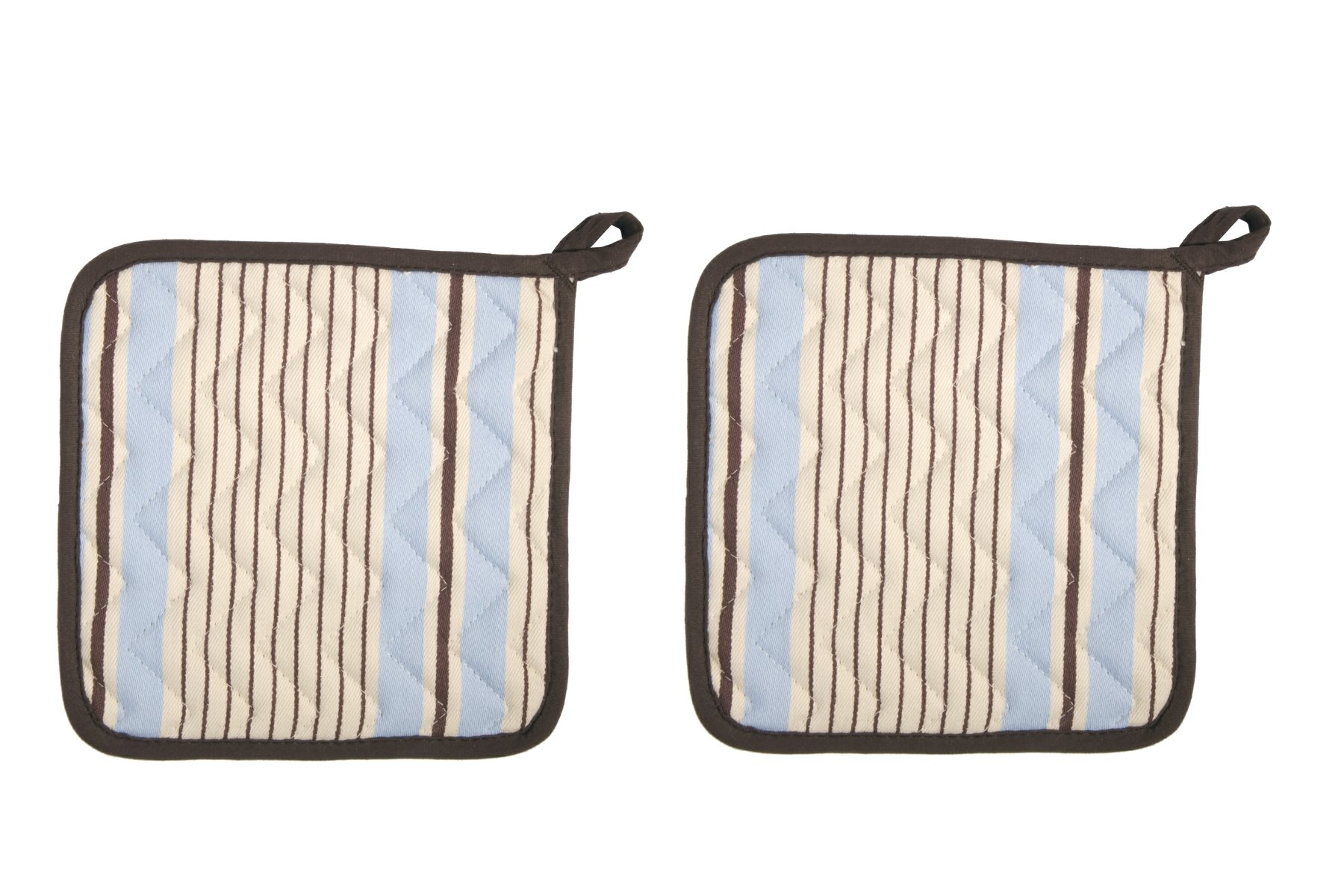 Now Designs Basic Potholders, Cottage Stripe, Set of 2
