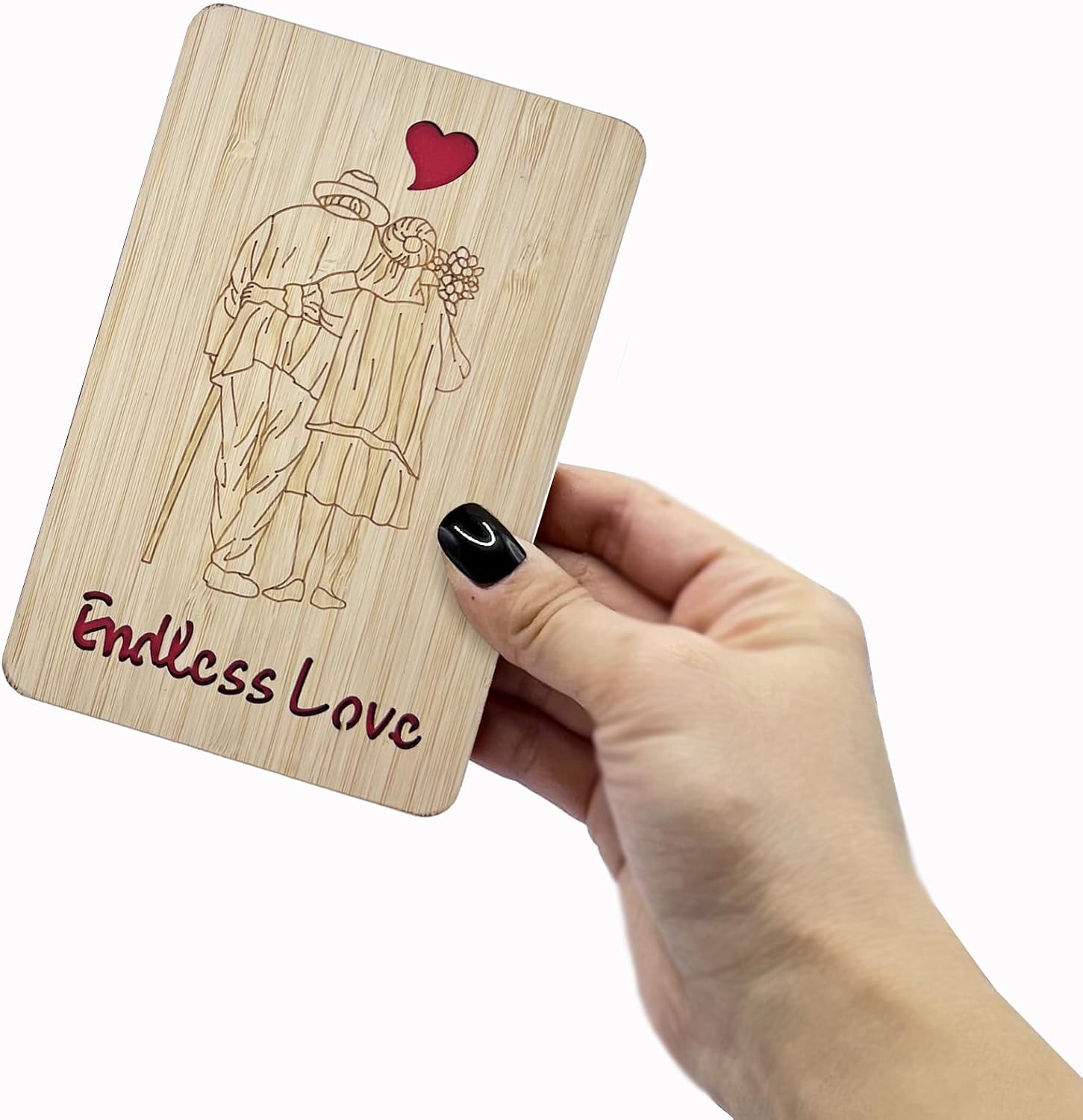 Endless Love Valentines Day Card,Wood Love Cards,Anniversary Cards for Wife, Husband, Girlfriend,Boyfriend,Wooden Memorable Valentine's Day Gifts for Her, Him