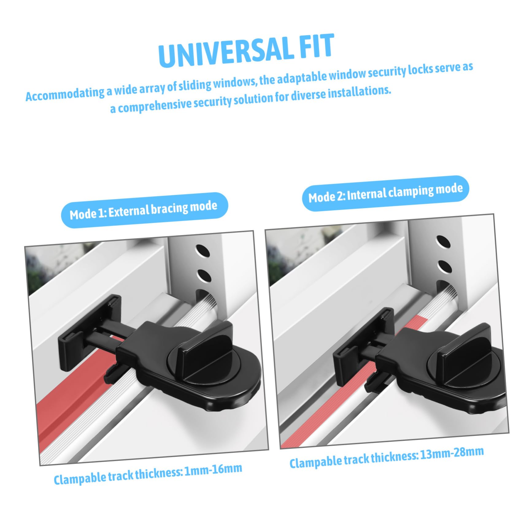 Gadpiparty 10pièces Verrous De Fenêtre Coulissants Réglables Lot De Sécurité Renforcée Pour Fenêtres Installation Facile Accessoires De Quincaillerie