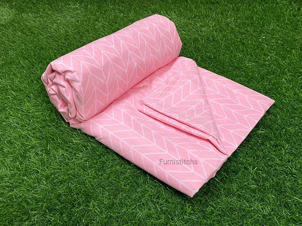 Furnistitchs Plain Arrow Print Glace Cotton Duvet Cover/Comforter Cover/Rajai Cover/Blanket Cover/Quilt Cover (Pink Arrow, Single 60x90 inches)-picture-12