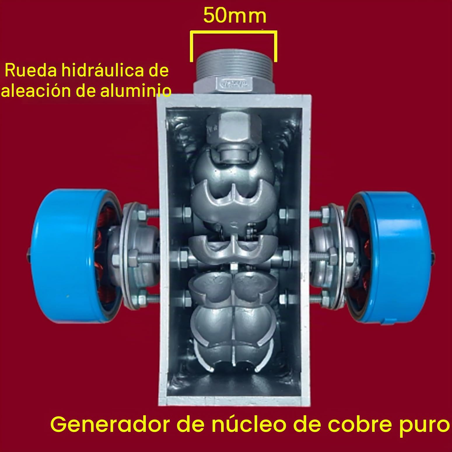 2KW Generador Hidroeléctrico Horizontal 220V Micro Generador Hidroeléctrico, Calota De Aleación De Aluminio, Generadores Hidroeléctricos De Gran Potencia para El Hogar, El Exterior,2000w,220V