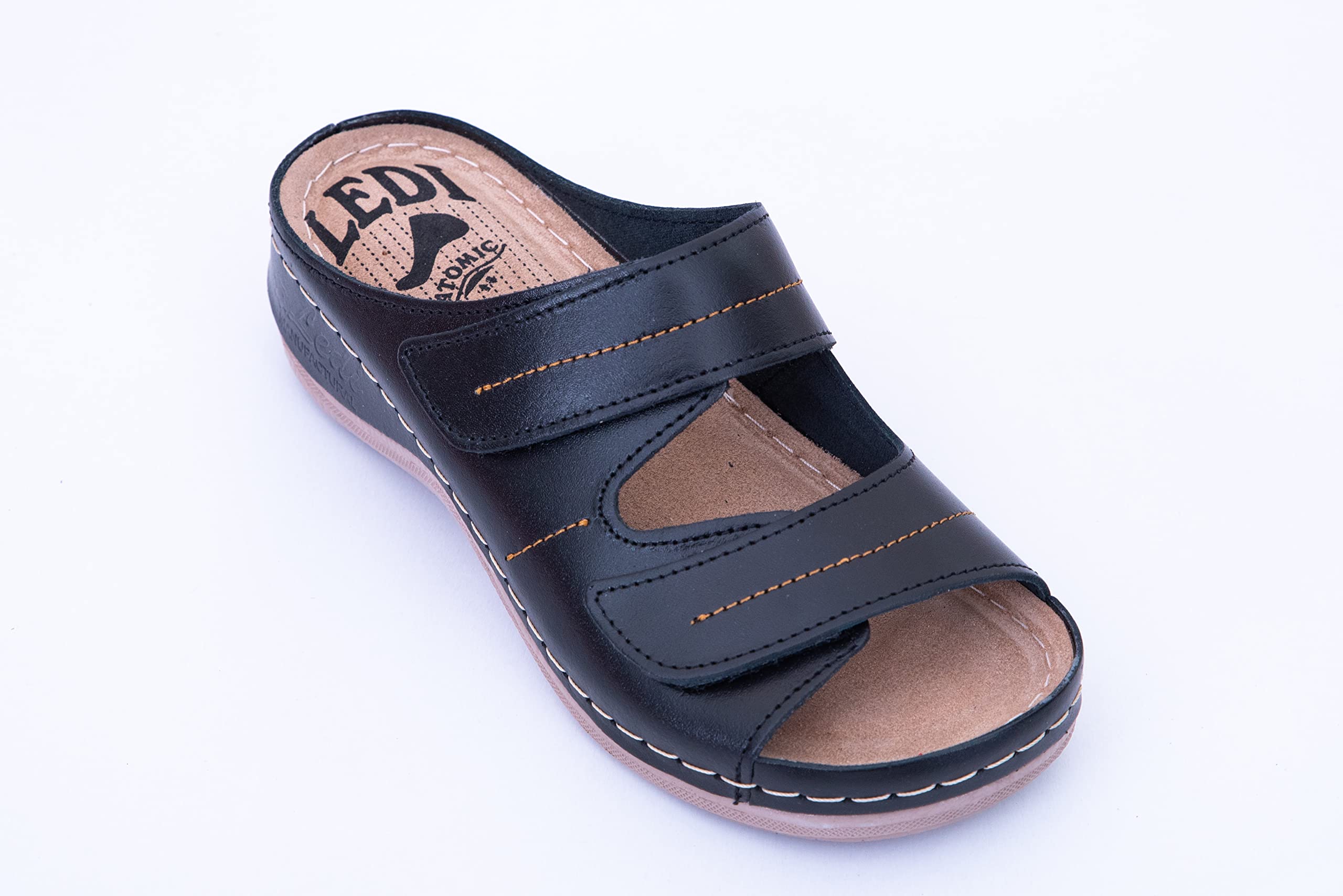 Ledi Anatomic Sandales Sabots Mules Chaussons Chaussures en Cuir, Femme