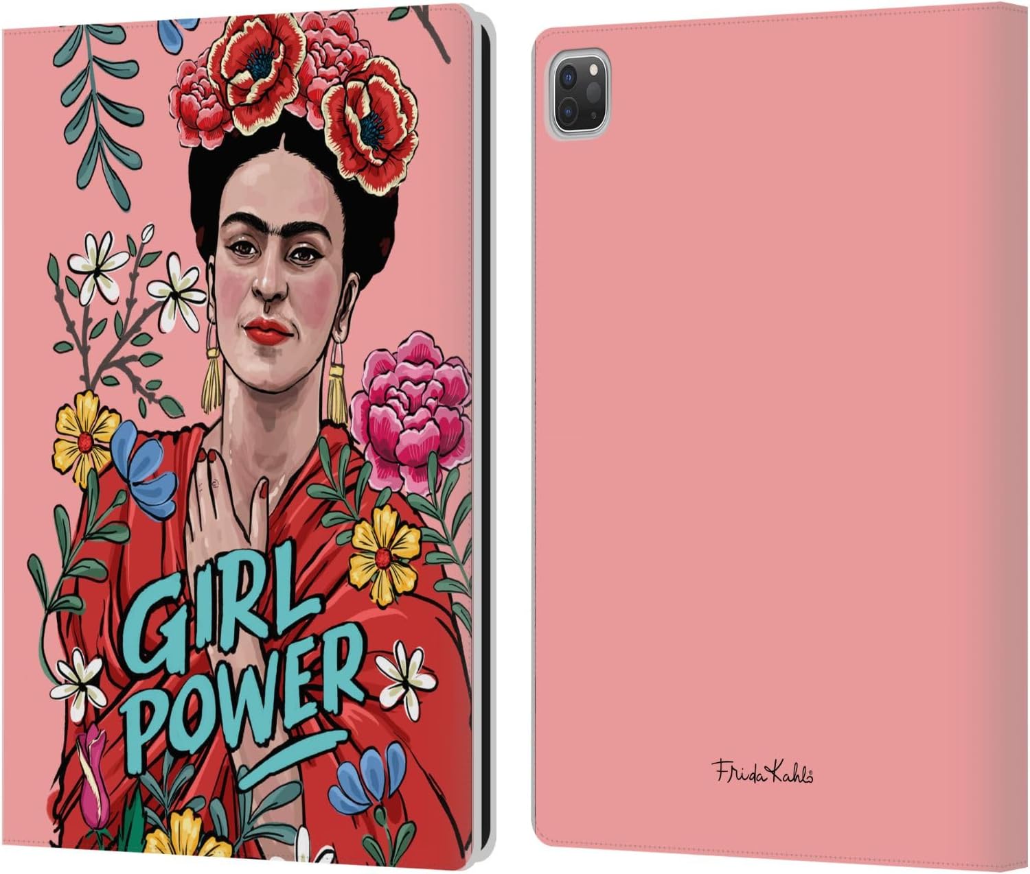 Head Case Designs Officially Licensed Frida Kahlo Girl Power Art & Quotes Leather Wallet Case Compatible with Apple iPad Pro 13 M4 2024