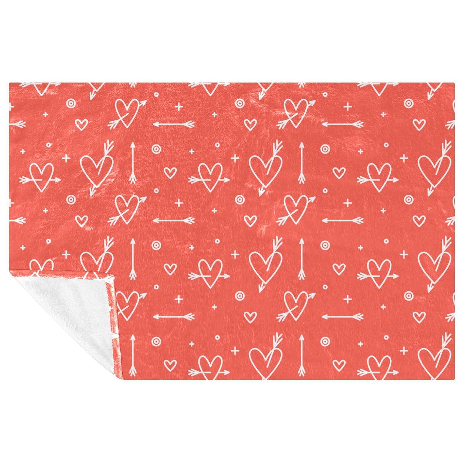 Couverture chaude à motif cœur, le cadeau parfait pour le lit