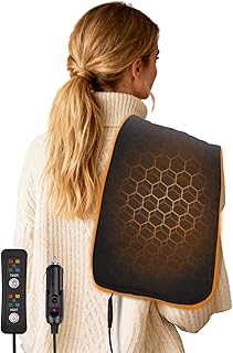 Manta aquecedor de carro 12 v com 4 configurações de calor 4 temporizadores manta elétrica portátil mini 31 x 61 cm para aliviar a dor nas costas pescoço ombros abdômen para carro SUV MPV