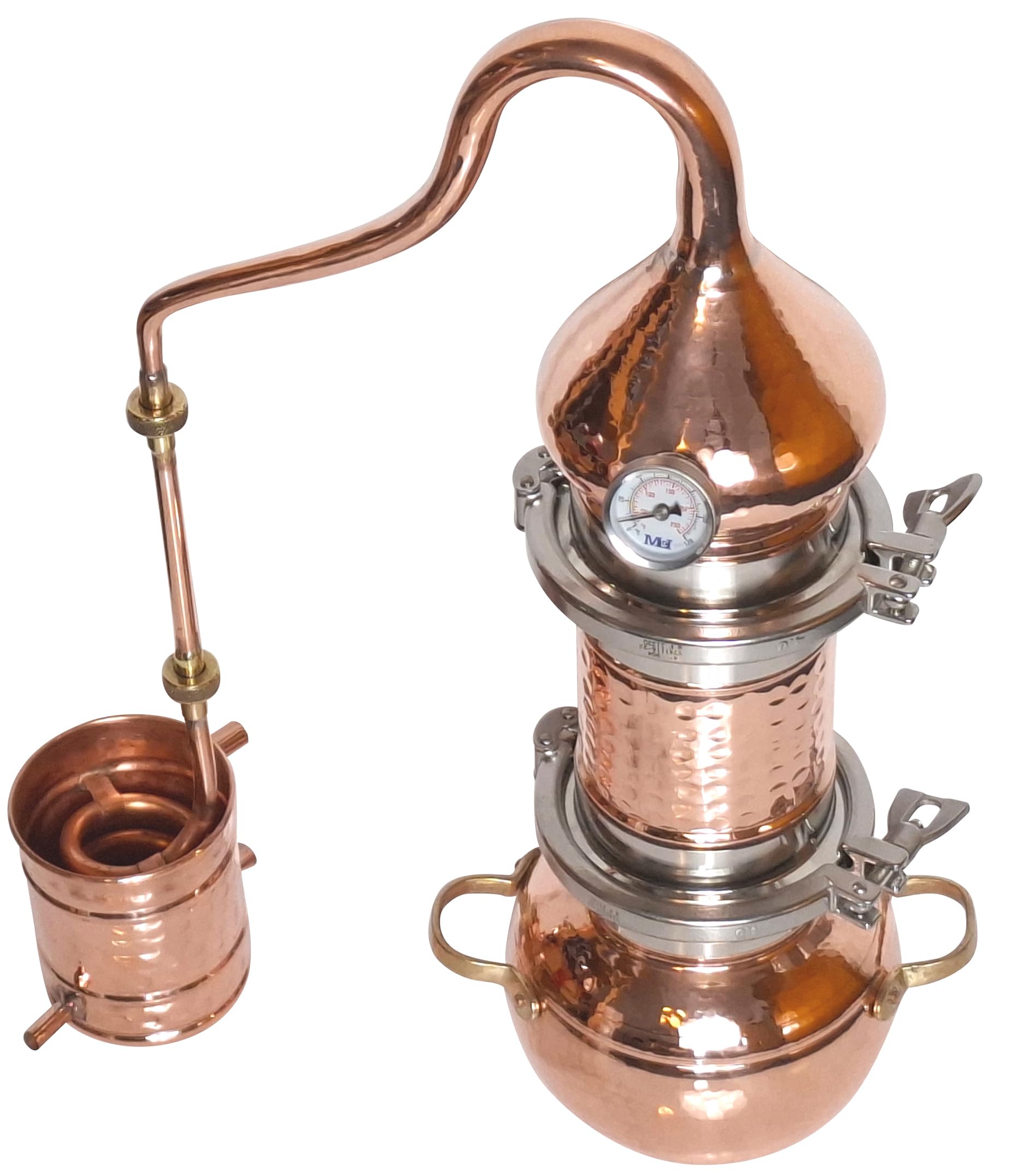 2L Kolonnenbrennerei mit Schnellverschluss, Thermometer - 2 Liter Destille
