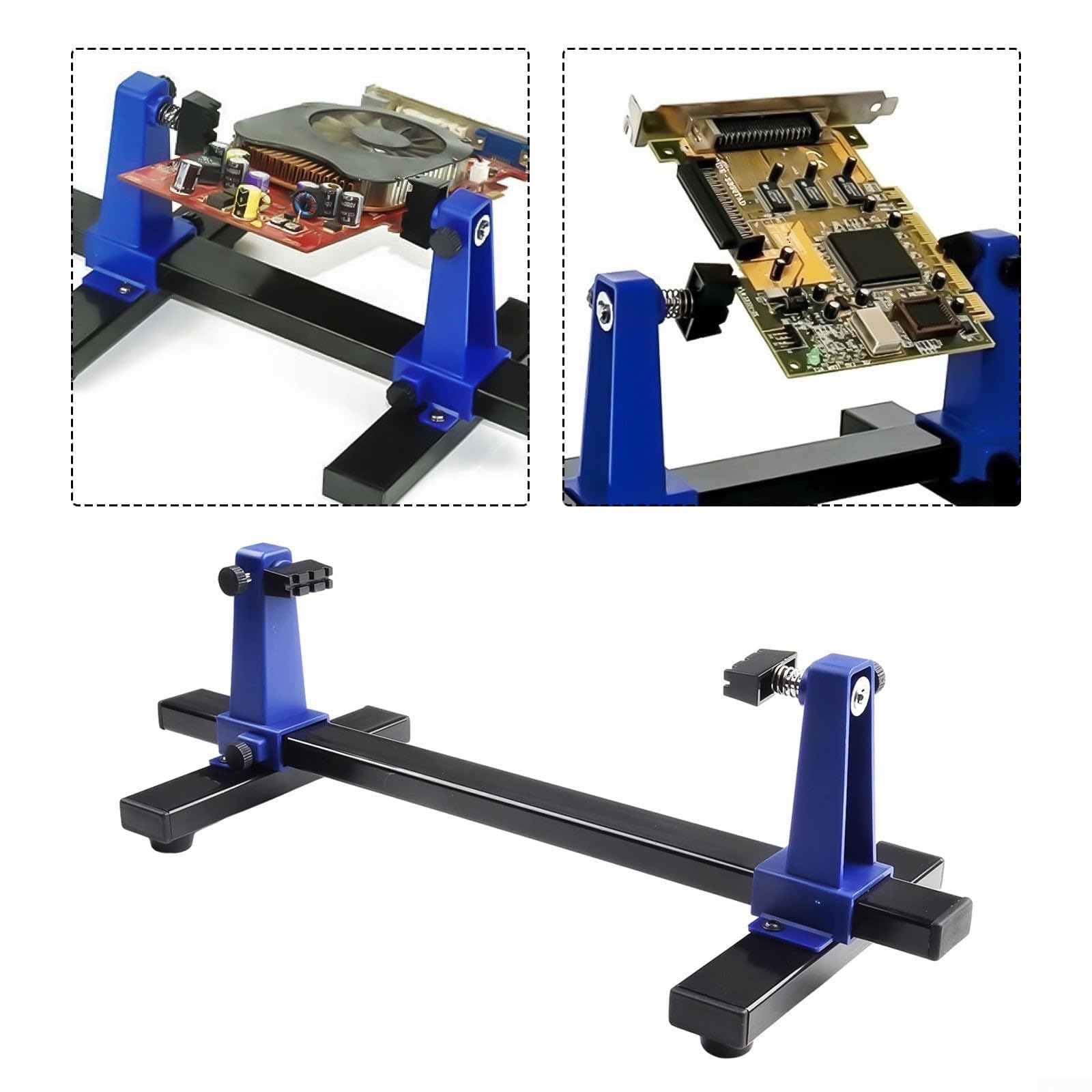 Soporte ajustable para PCB 0-300 mm, herramienta de montaje de placa de circuito, rotación de 360 °, abrazadera de soporte de soldadura para un flujo de trabajo eficiente