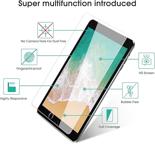 Miniatura 5 de OMOTON Paquete de 3 protectores de pantalla para iPad de 6 y 5 generación, protector de pantalla de vidrio templado compatible con Apple iPad Pro