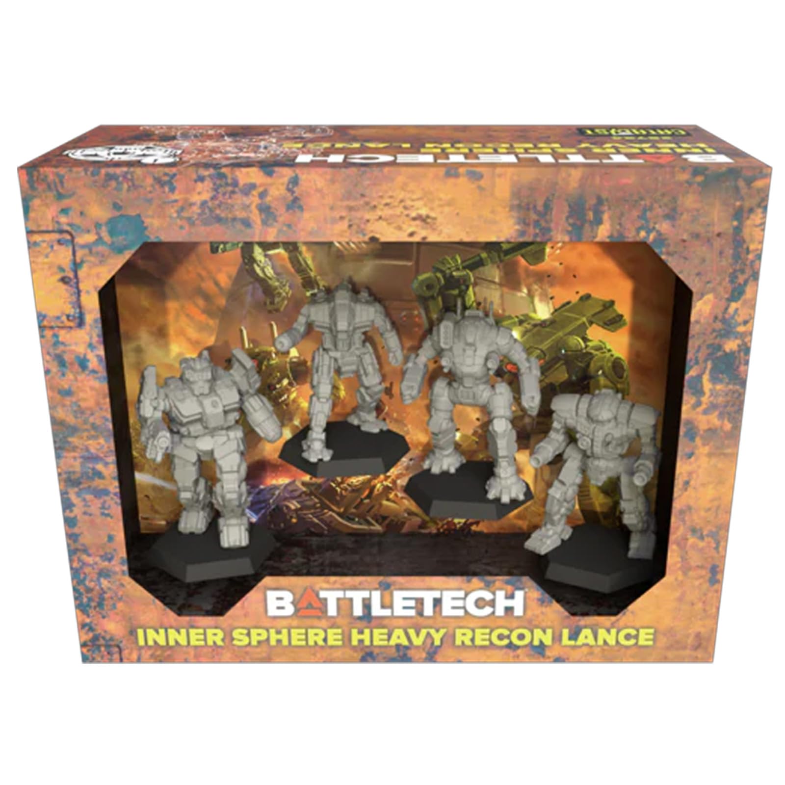 Catalyst Game Labs BattleTech | Miniatures | Inner Heavy Recon Lance | Expansion | Miniature Game Ages 14+, Metallic and Dark Colors