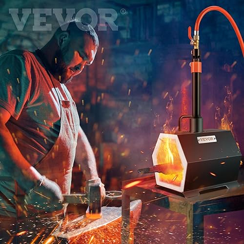 Miniatura 8 de VEVOR Forja de propano portátil herramienta de un solo quemador y fabricación de cuchillos forjas de herrero de gran capacidad herrero de mini horno