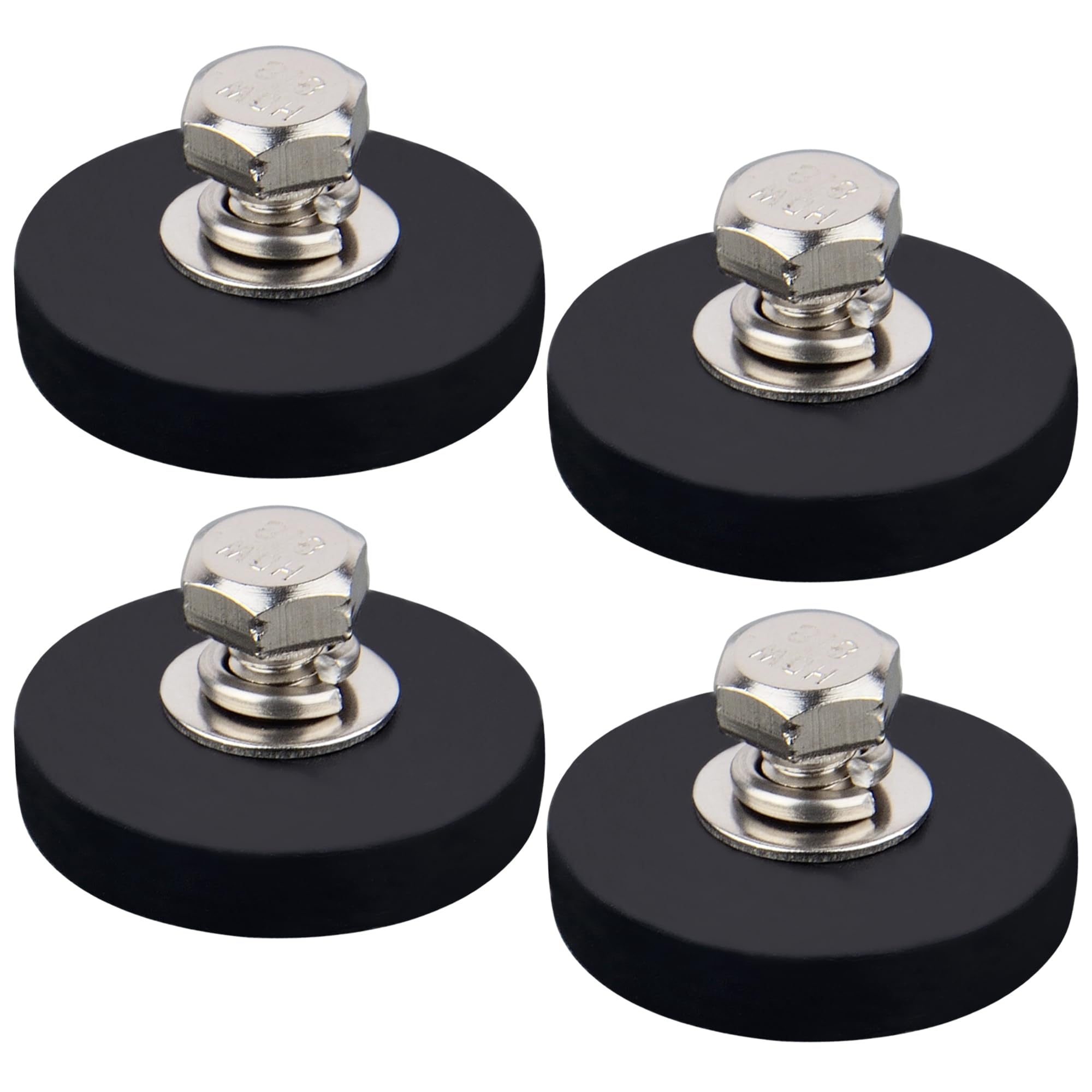 MUTUACTOR 4PCS Neodymium Rubber Coated Magnets,Non-Scratch Rubber Earth Magnets with M4 Female Threaded Studs,24lbs Anti-Slip Magnetic Mount Magnet for LED Lighting Camera Holding Radar Equipments — Amazon image 10