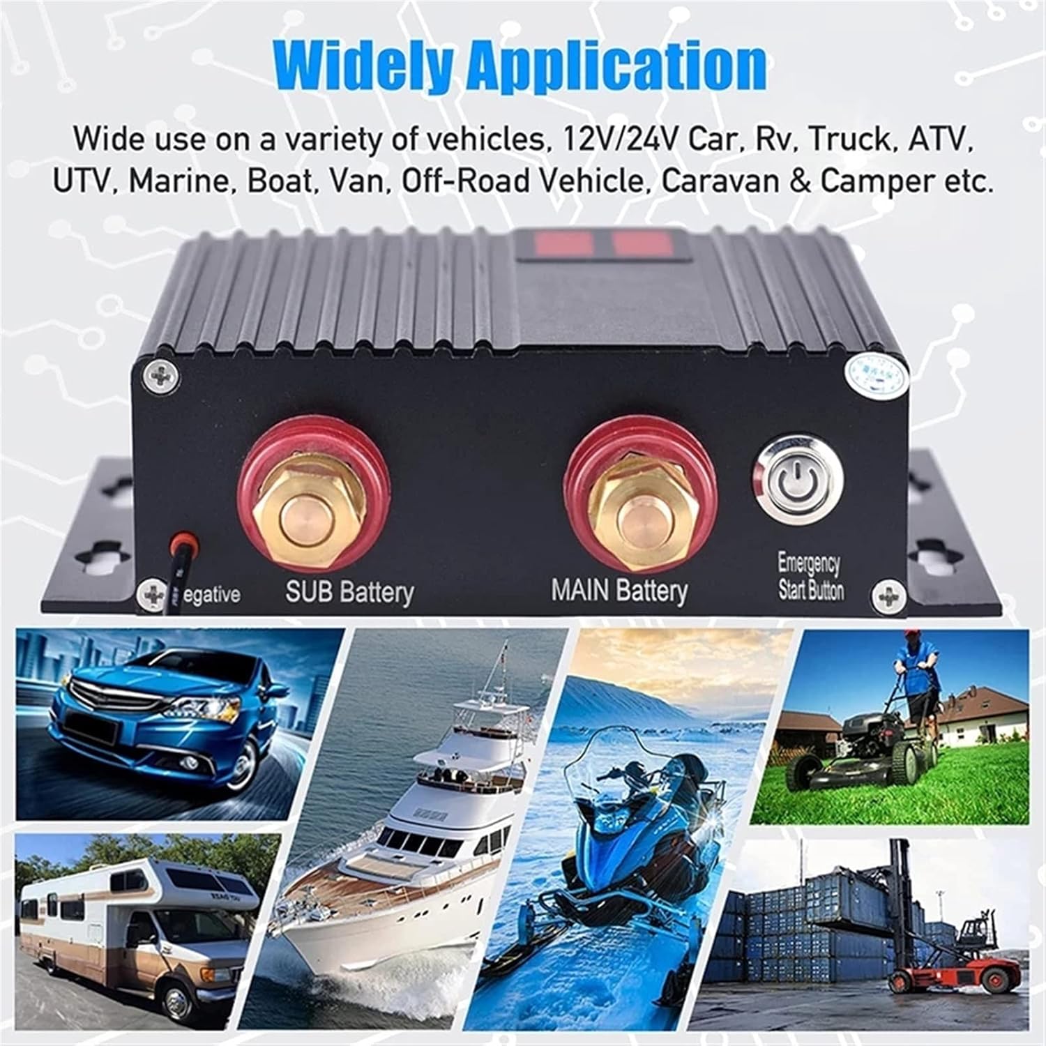 150A 200A Dual Battery Isolator Switch Universal Car Smart Control 12V/24V Voltage Sensitive Relay for ATV, UTV, RV, Truck(150A)