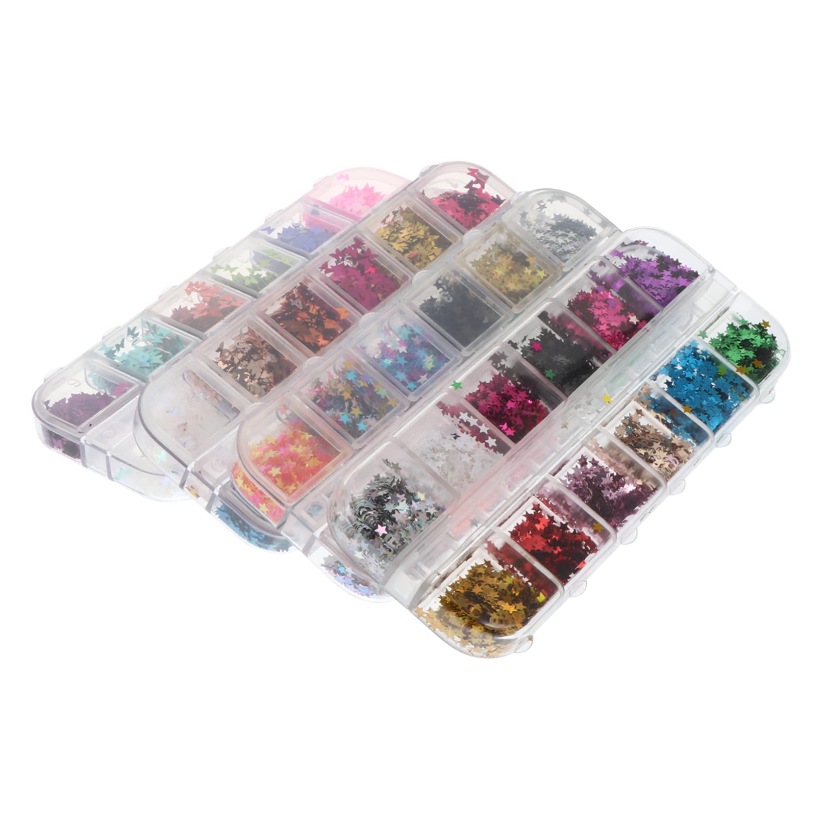 Ipetboom 12 Set Nail Art Sequins Festival Glitter Sequins High Luster Special Elegant Design for DIY Craft Projects