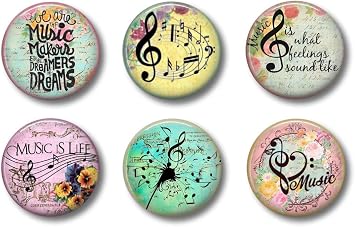 BTS Music Magnets - Cute Locker Magnets for Teen Girls - Whiteboard Office or Fridge - Funny Magnet Gift Set 8 Pack, Plastic, Round, 1.75 inches, Multicolor, Playful, Humorous Music Theme
