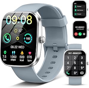 2026 Smart Watch for Men Women, 1.91″ HD Bluetooth 5.4 Calling Smartwatch, SPO2/Heart Rate/Sleep Monitor, 115+ Sport Fitness Watch Activity Trackers, IP68 Waterproof Step Counter for Android iOS