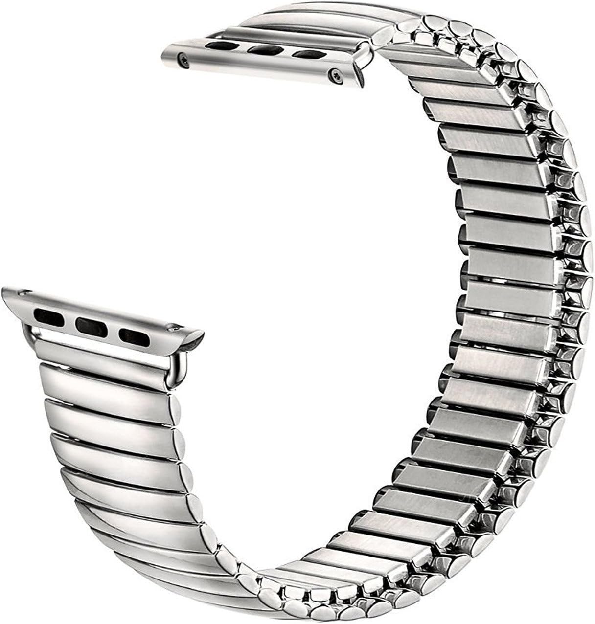 Smart Watch Band,SOWELL Stainlese Steel Elastic Replacement Wrist Band for Apple Watch Iwatch All Model (42mm Silver)
