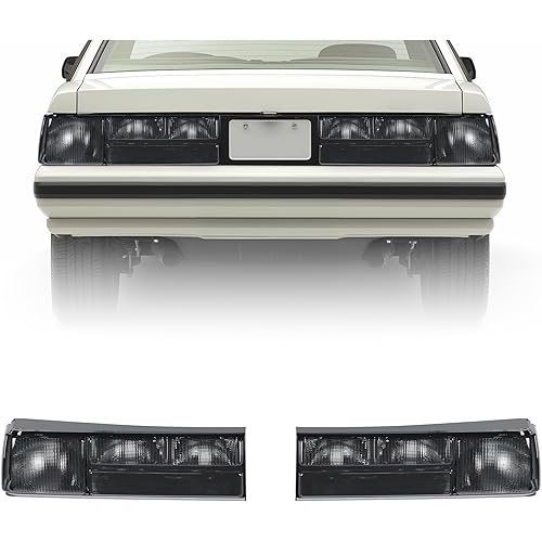 KUAFU Tail Lights Compatibloe with 1987-1993 Ford Mustang Replacement for E7ZZ13405A E7ZZ13404A Rear Tail Lamps Black Housing Smoke Lens with Bulbs W/O Harness 2PCS