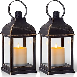 10 Pergola Lighting Ideas to Create a Cozy Nighttime Space 76 Vintage Lantern Decorative LED Flickering Flameless Candle with Timer, B...