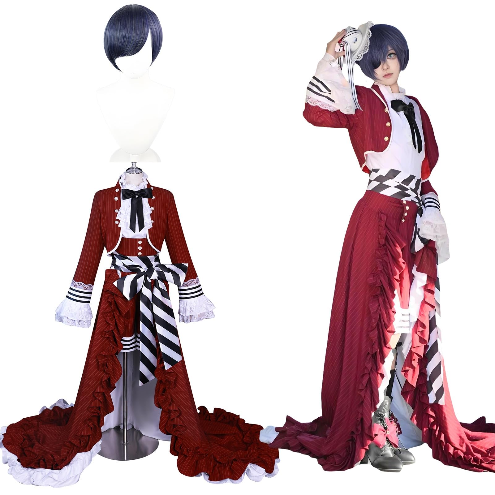 Amazon.co.jp: [神併良品] シエル コスプレ ウィッグ付き 紅茶