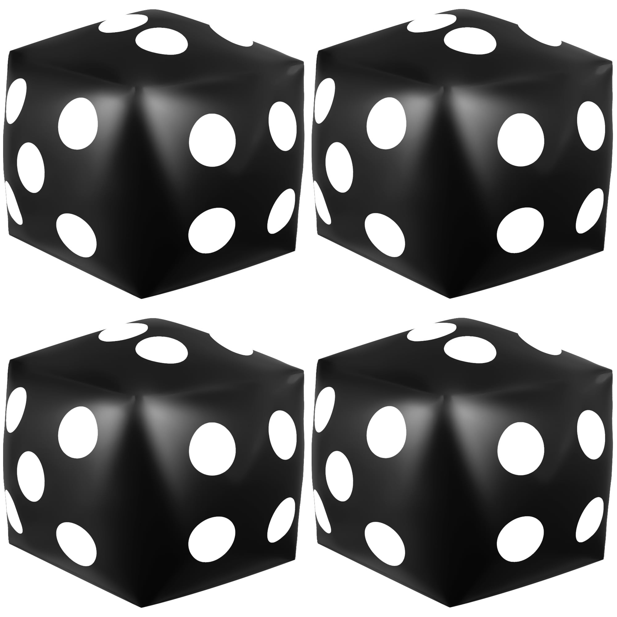 4 Pieces Jumbo Inflatable Dice 12.6 Inch Large Inflatable Dice Fun Game Toy for Indoor Outdoor Lawn Swimming Pool Party Favor Board Game Decoration, Black