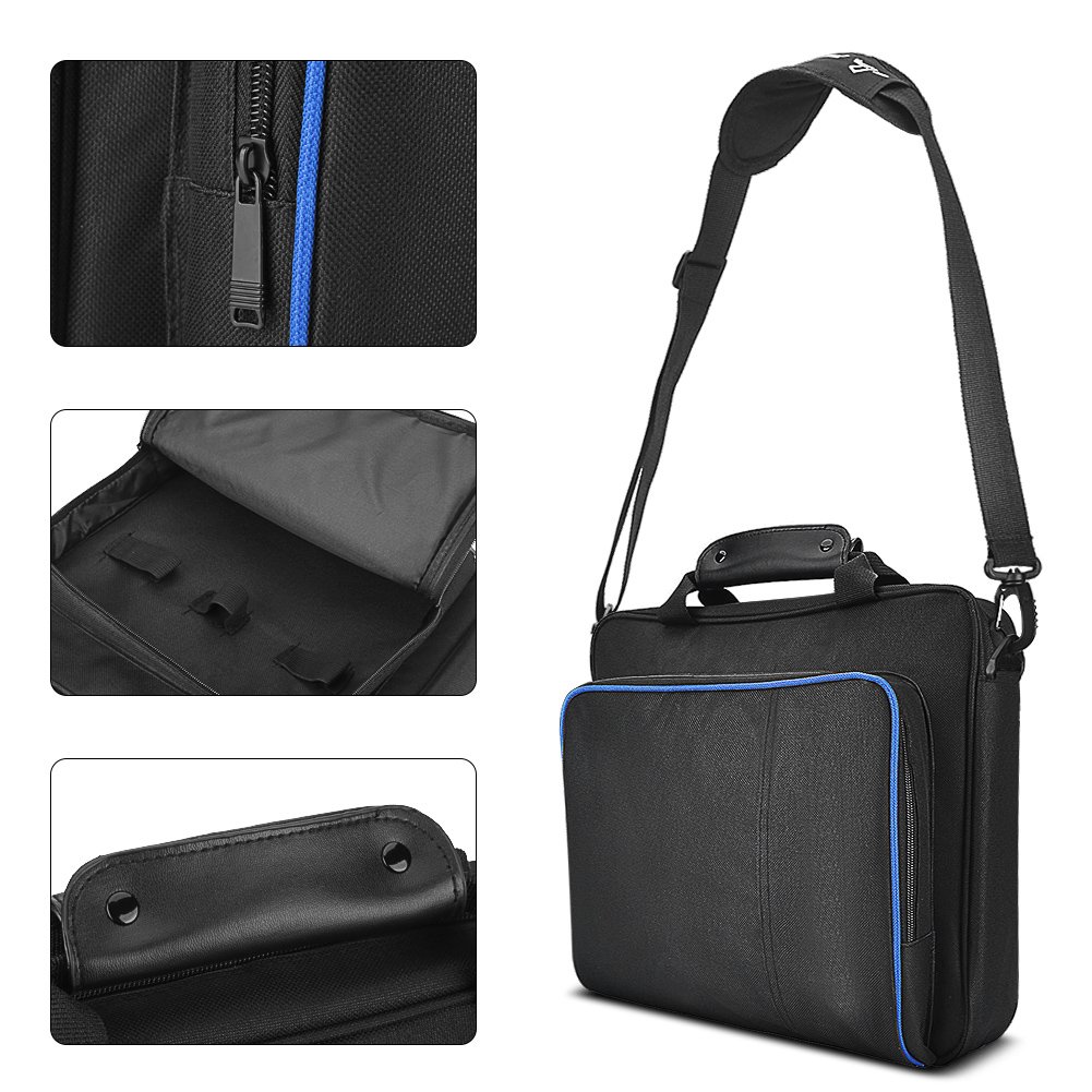 Sac de Rangement PS4 Sac à Main Sac Bandoulière Réglable en Nylon Sac de Transport Imperméable pour Playstation 4 et Accessoires