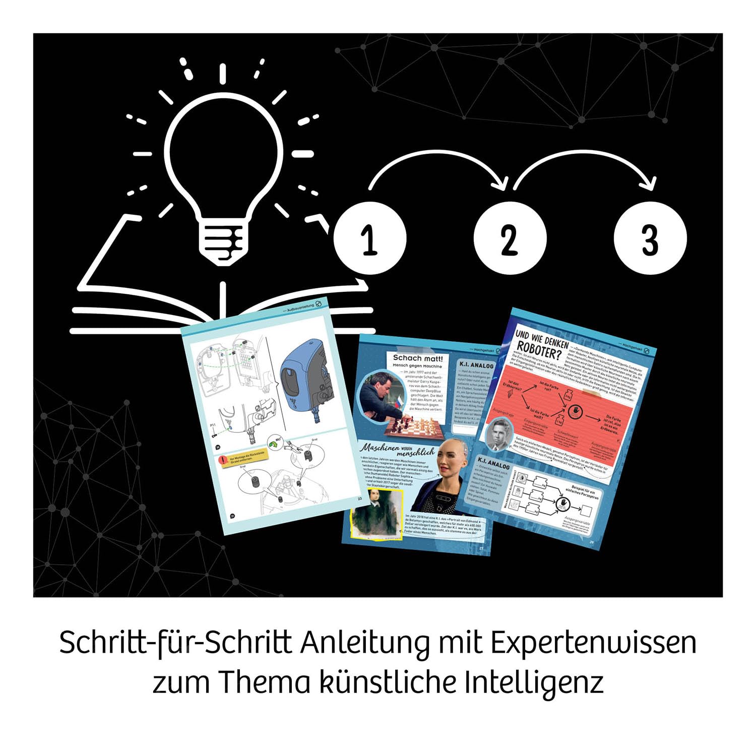 KOSMOS 620899 Miika K.I. Robot, doświadczaj i rozumiesz sztuczną inteligencję, trenuj go gestami lub głosem, innowacyjna skrzynka eksperymentalna dla dzieci od 10 lat, zabawka robota