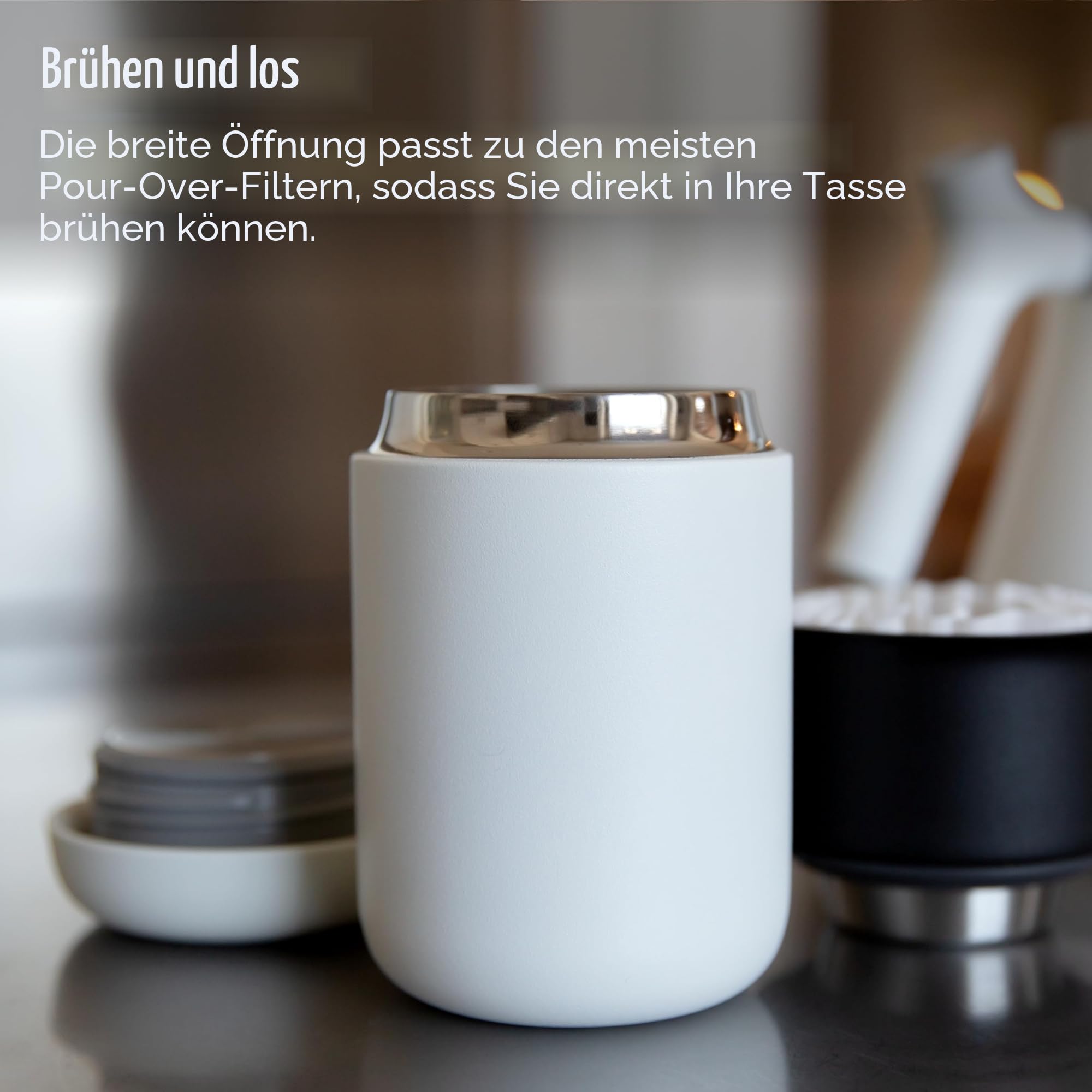 Fellow Thermobecher Kaffeebecher to Go 473 ml, Keramik Edelstahl, Schwarz | Carter Everywhere Mug, Auslaufsicher, Spülmaschinenfest, 12h Heiß 24h Kalt, Vakuumisoliert, BPA-frei, Isolierbecher