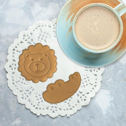 Miniatura 7 de Cortadores de galletas de animales Safari con sellos, juego de 10 cortadores de galletas con elefante, jirafa, mono, cebra, león, lindo cortador de