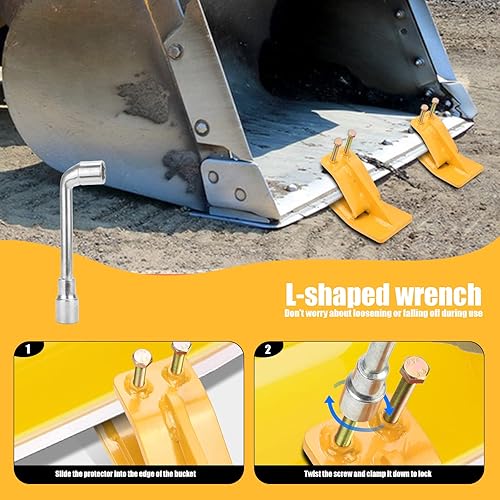 Miniatura 12 de Protector de cubo de tractor (versión mejorada), 2 protectores de borde de esquí, protector de deslizamiento de domador de césped con tuercas