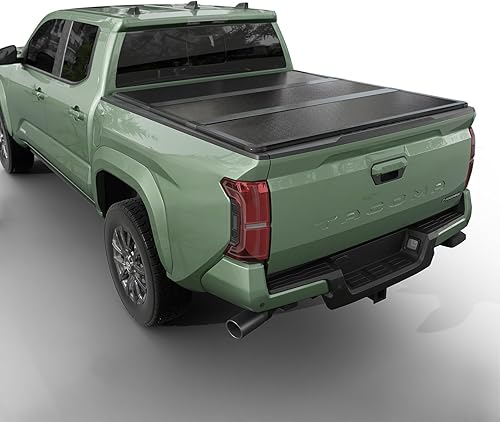 Hard Folding Truck Bed Tonneau Cover |THTF021|Fits 2016-2026 Toyota Tacoma w/OE Track System 5' 1" Bed (60.5")