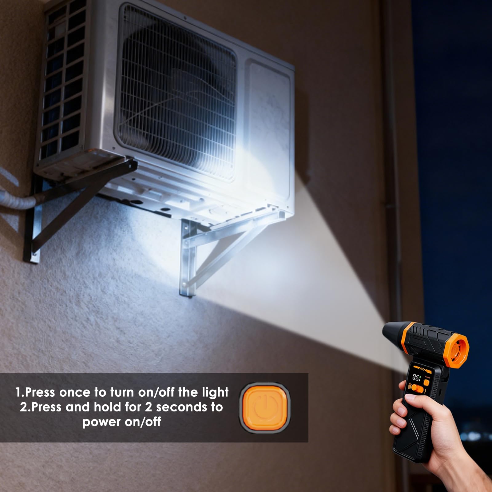 Plumero de Aire Eléctrico Inalámbrico de 210000 rpm, Mini Soplador de Polvo Potente con Luz LED, 100 Velocidades Ajustables, 8000mAh para Computadora, Teclado, Casa