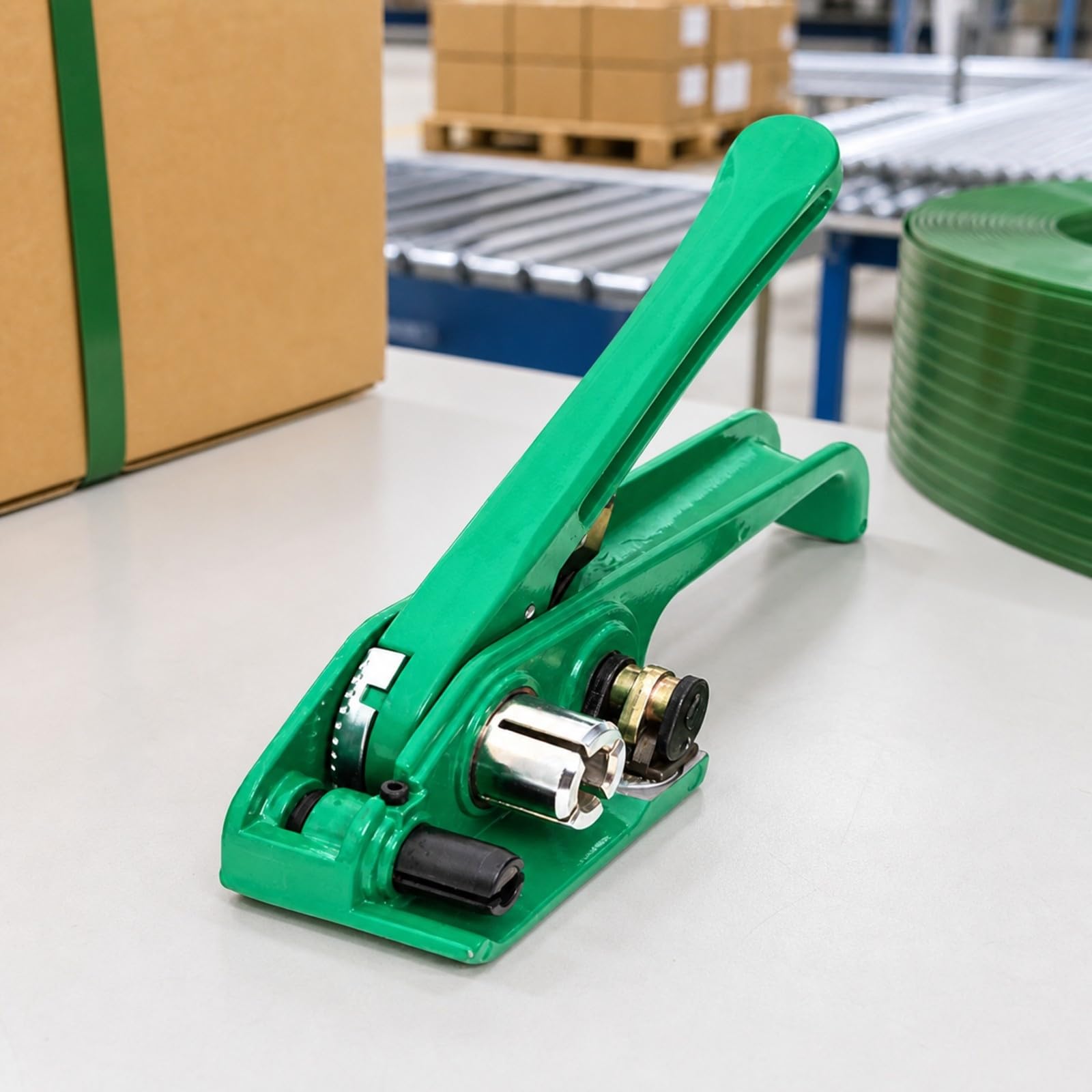 Tendi con Taglierina Robusto Antiscivolo, Kit Nastro in PET, per Spedizioni, Magazzinieri, Verde