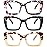 REAVEE 3 Pack Oversized Square Reading Glasses Oprah Style for Women, Blue Light Blocking Large Frame Computer Designer Fashion Readers with Spring Hinge (Flower/Blue/Green,3.0)