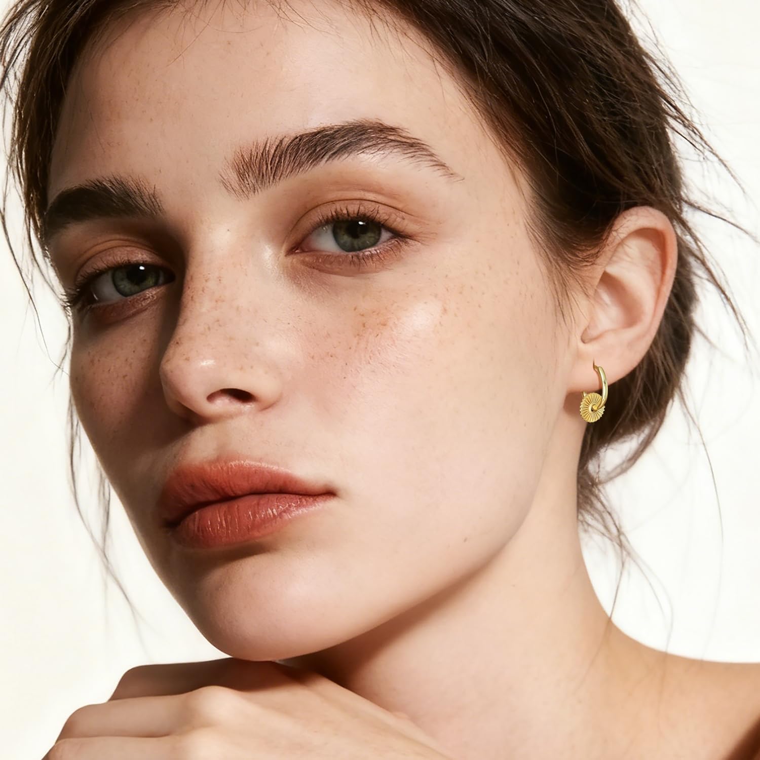 RAYSAM 14K Gold Earrings for Women Gold Hoop Earrings for Women Hoop Dangle Drop Earring for Womens Hoops Charm Radiating Circular Pendants Hoops Drop Dangle Earring for Womens 20mm