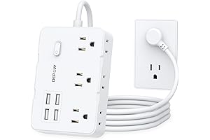 Efficient Charging Station with 6 AC Outlets and 4 USB-A Ports