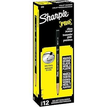 Sharpie PEEL-OFF Marker China, China Marker Bullet, 12 Pack, Black (2089)
