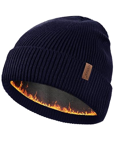 Winter Hats for Men Women Fleece Lined Beanie Warm Cuffed