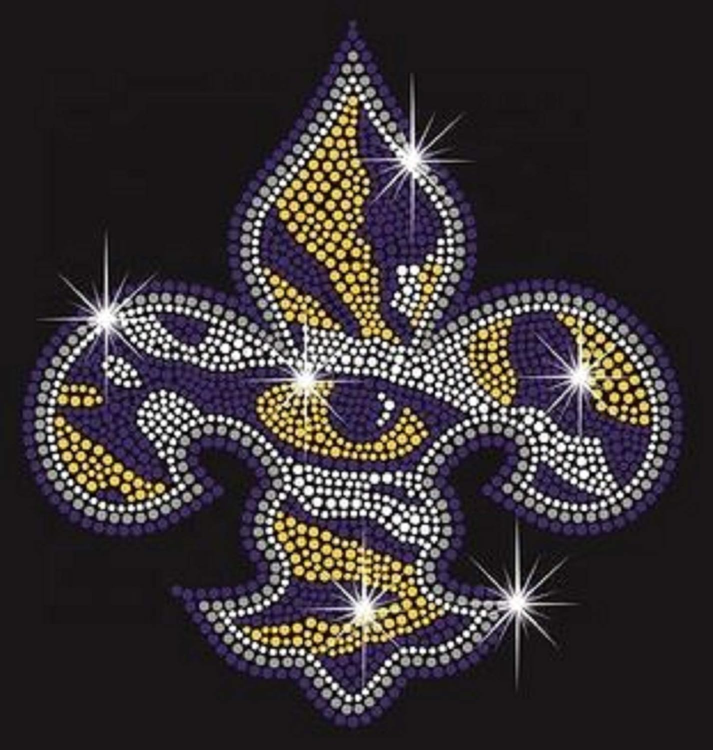 Bling Fleur De Lis Eye Rhinestone Iron on Transfer