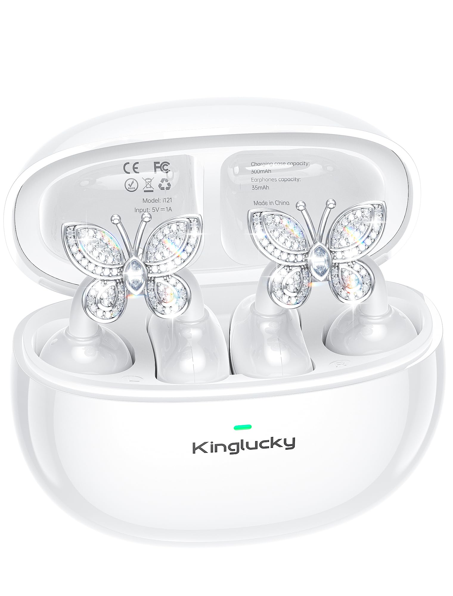 Kinglucky Jewelry-Inspired Clip-On Earbuds with Butterfly Earring…