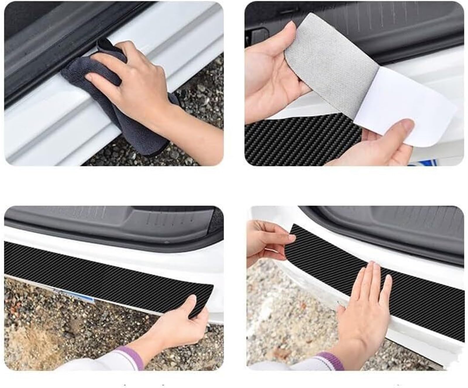 Tira Protectora de Parachoques Adhesivo Protector de Fibra Carbono para Parachoques Trasero Coche, antiarañazos, para Volvo V60 2018-2022
