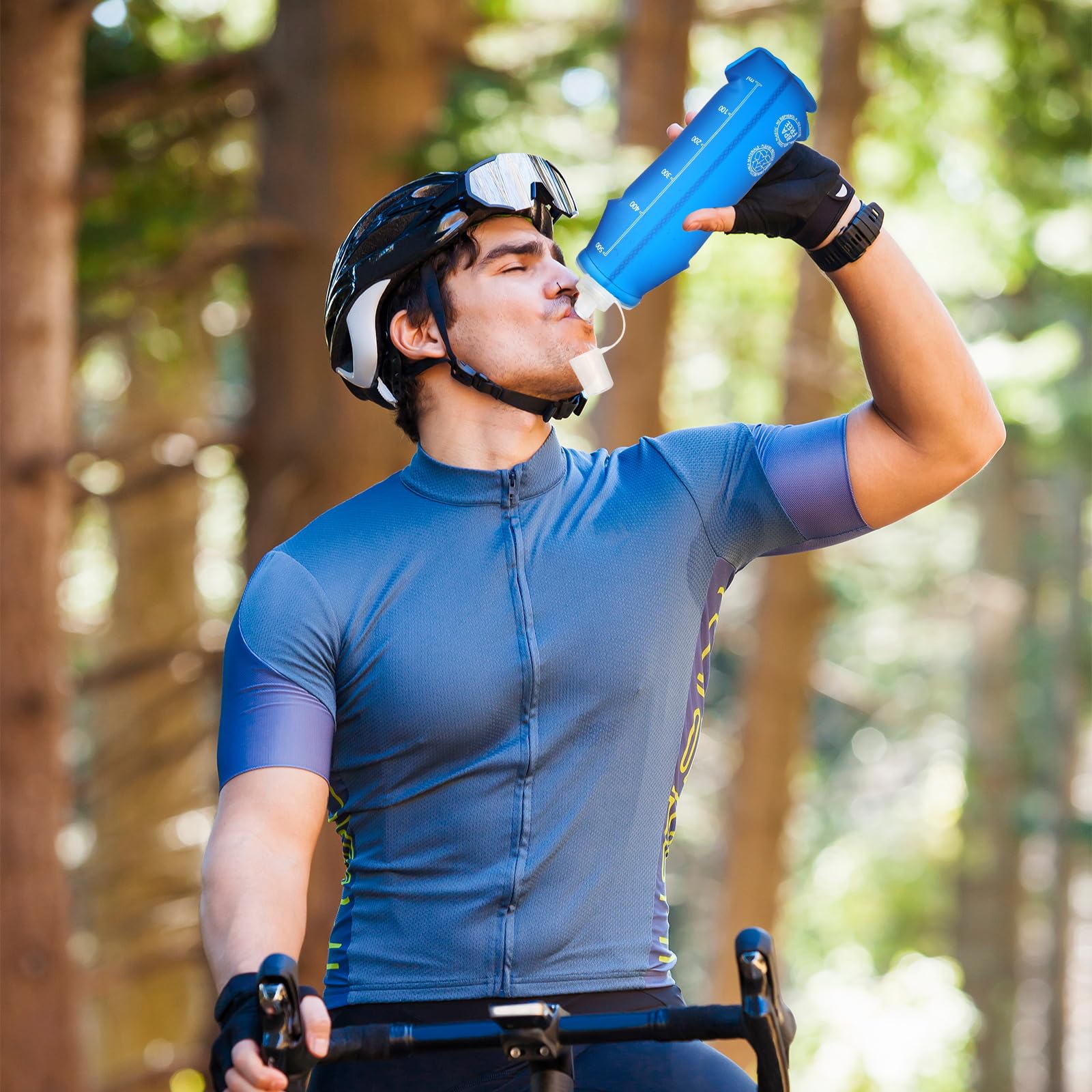 TPU składane butelki do picia, 2 sztuki 500ml butelka Soft Flask z karabinem bez BPA, butelka sportowa do plecaka na napoje, butelka do biegania, wędrówki, kempingu, wspinaczki górskiej